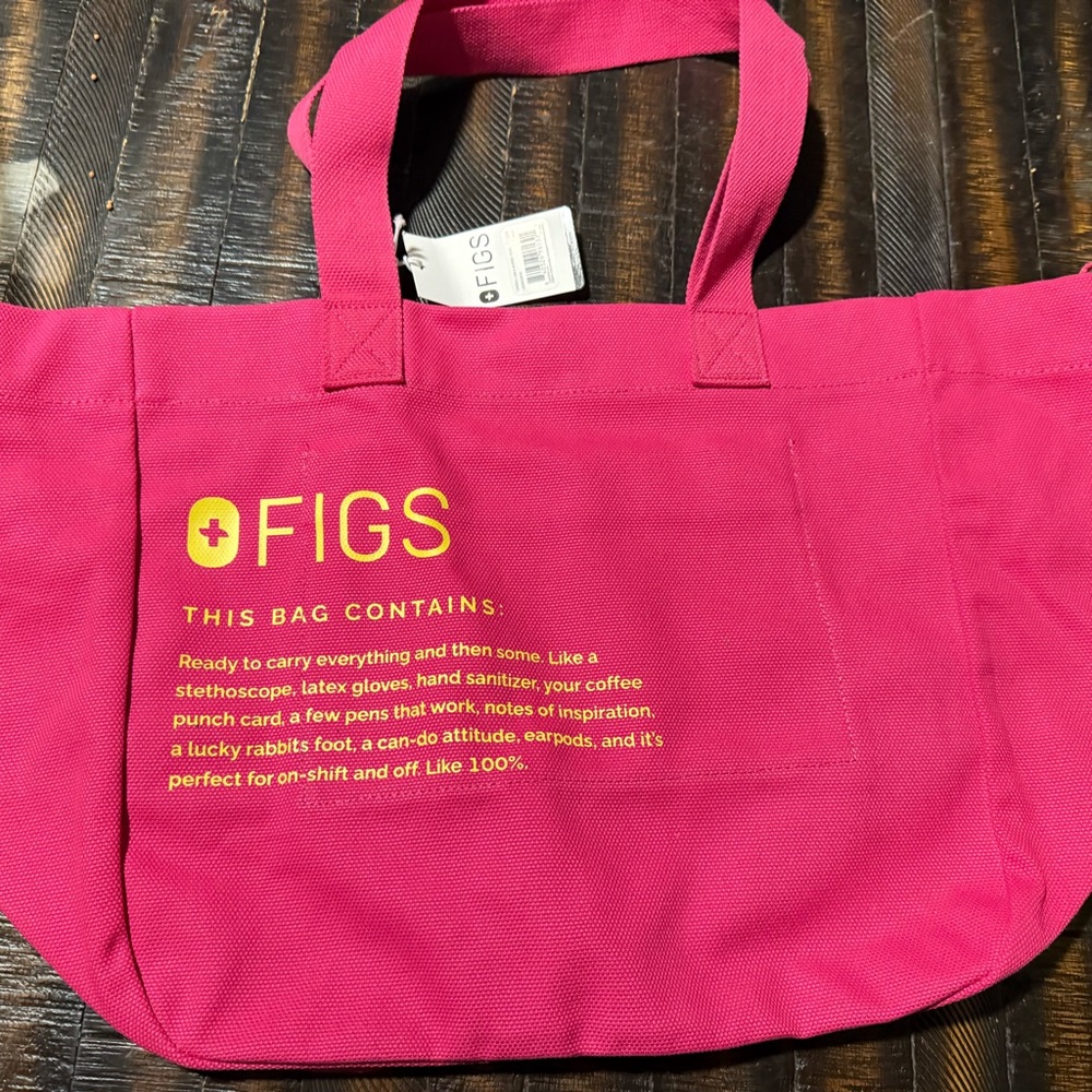 Figs Pink Canvas Tote Bag with Durable Straps